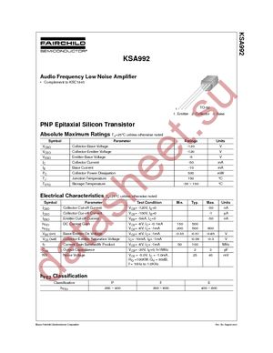 KSA992FTA datasheet  